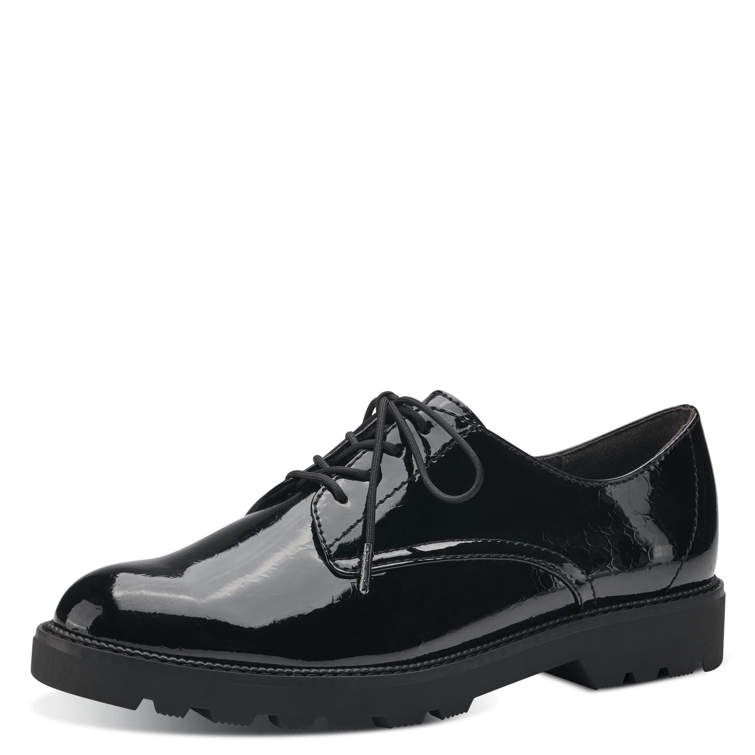 Tamaris Women's Noir Shiny Derby Shoes For À Lacets