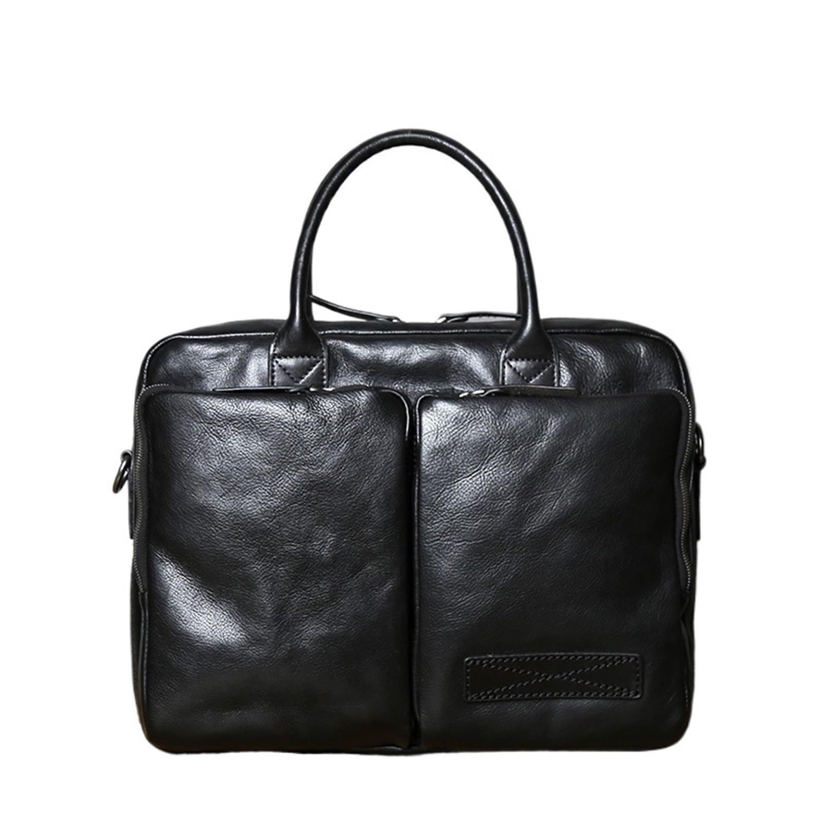 Maletín para Hombre Maletín de Cuero for Hombre, Bolso de Cuero, Bandolera de Hombro Informal, Bolso for portátil de Negocios, Bolso de Moda for Hombre(Black)