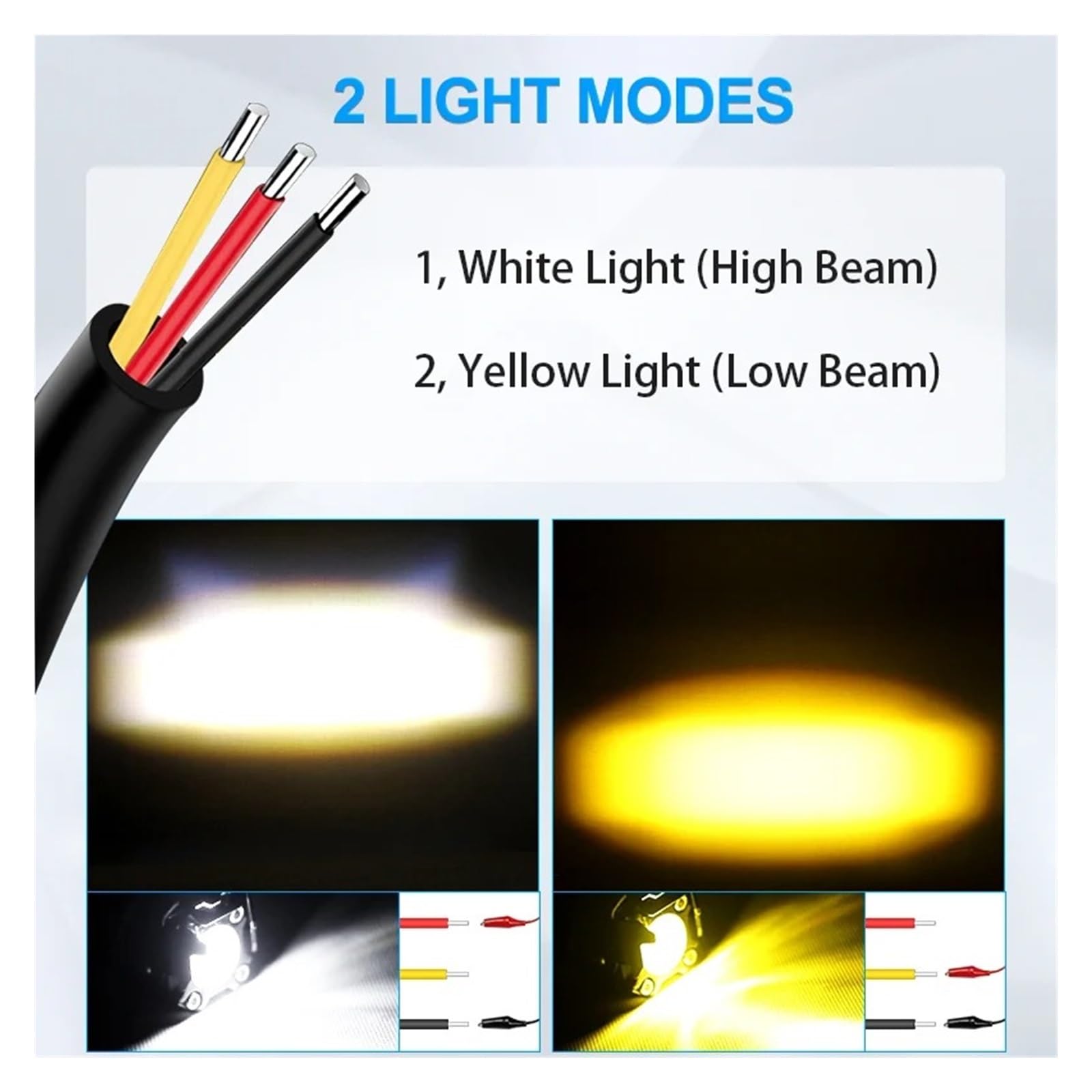 Faros Para Niebla Moto Foco LED Para Motocicleta Lente De Proyector Punto Conducción Amarillo Y Blanco Luces Antiniebla Faros Led Auxiliares
