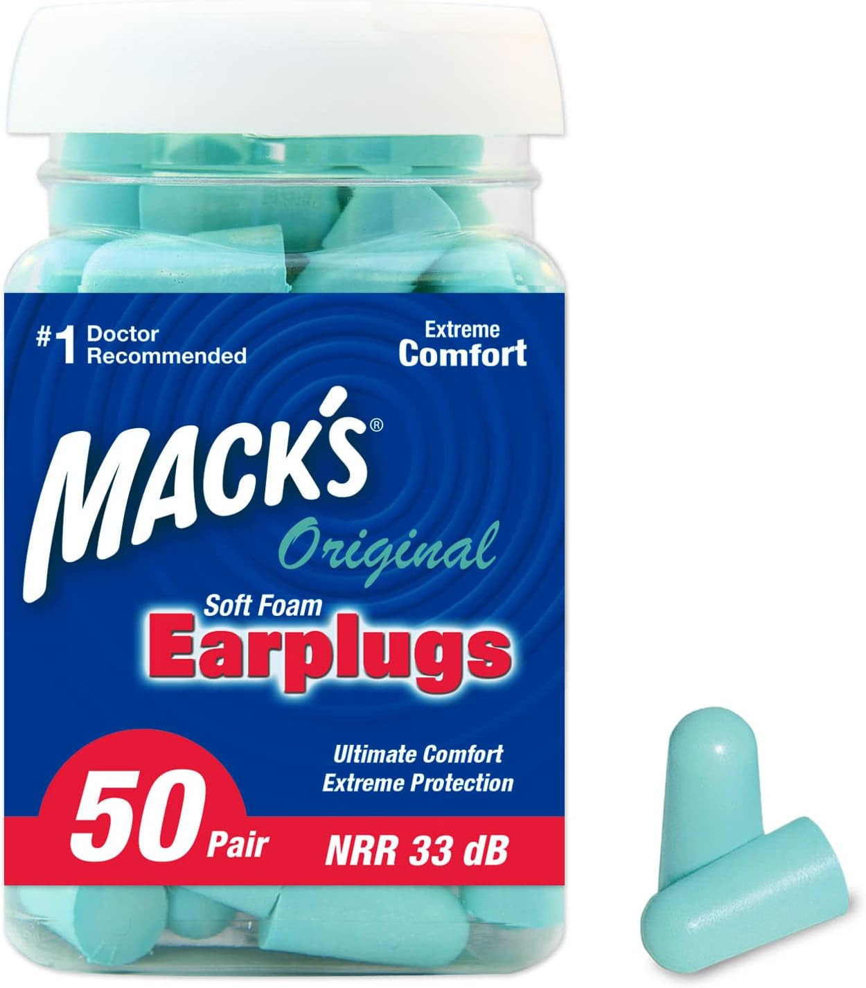 Ear Care Original Soft Foam Earplugs - Pack of 50 Pairs