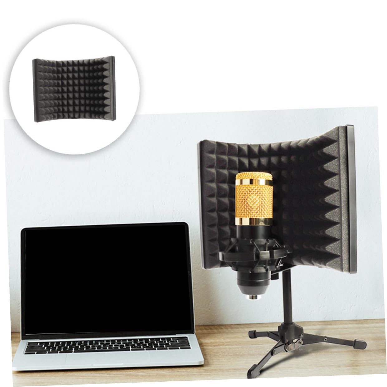 BETOOKY Faltbarer Mikrofon Pop Filter aus Abs und Schwamm mit Starkem Staubschutz und Hoher Anpassungsfähigkeit für Studioaufnahmen und Gesang