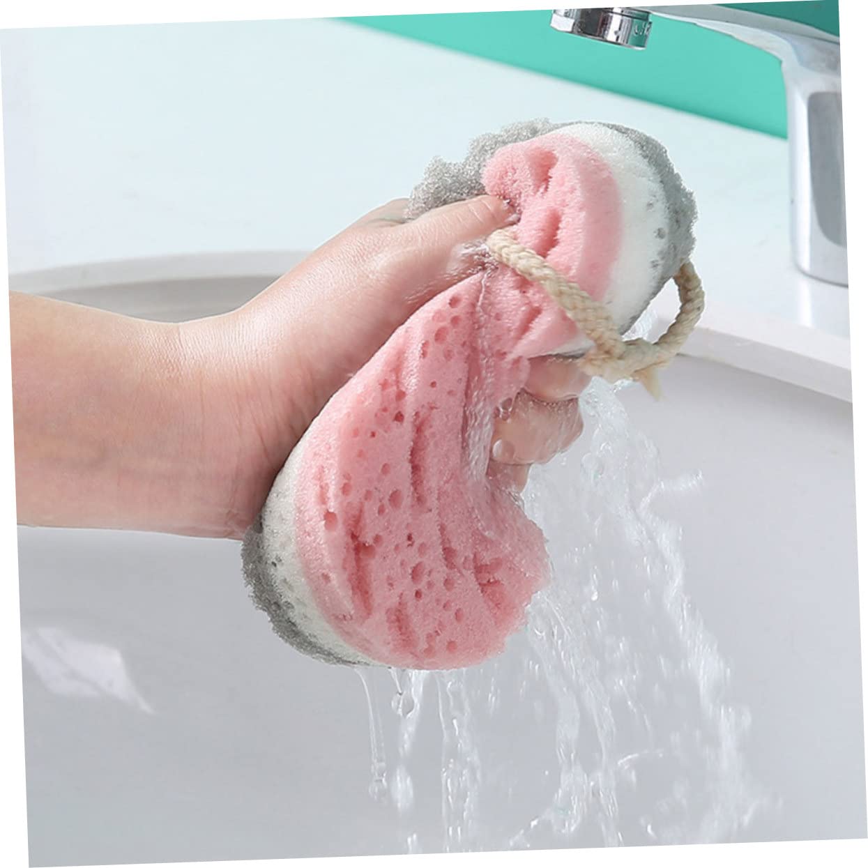 Healvian 5 Set di Spugne Esfolianti per Il Bagno per La Pulizia del Corpo per Uomini E Donne con Spazzola per 6 Pezzi*5