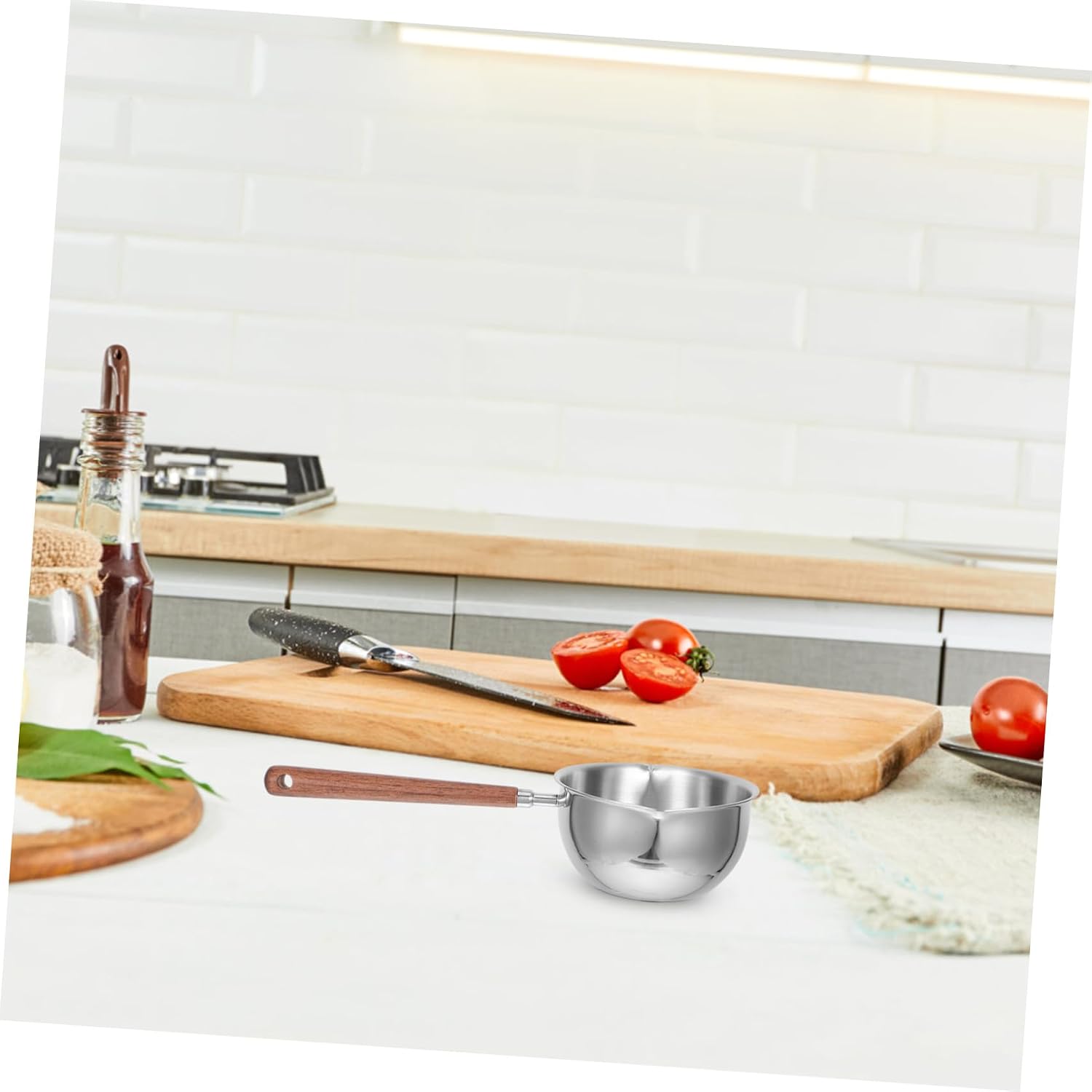Stainless Steel with Dual Pour Spouts Soup Ladle and Long Handle