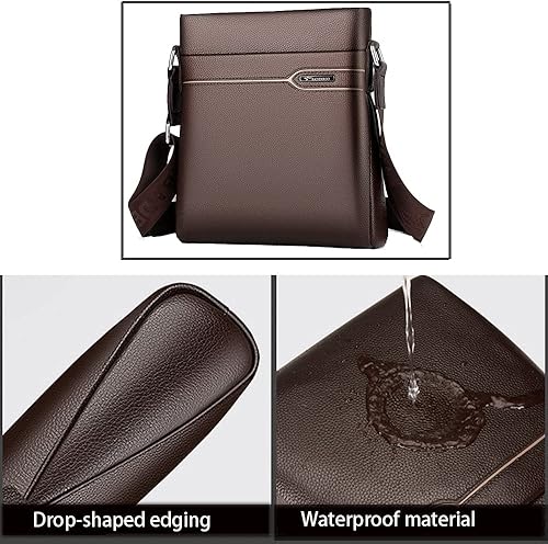 Miniatura 4 de Bolso de hombro de cuero para hombre, bolso de mensajero para hombre, bolso de hombro de negocios, maletín cruzado