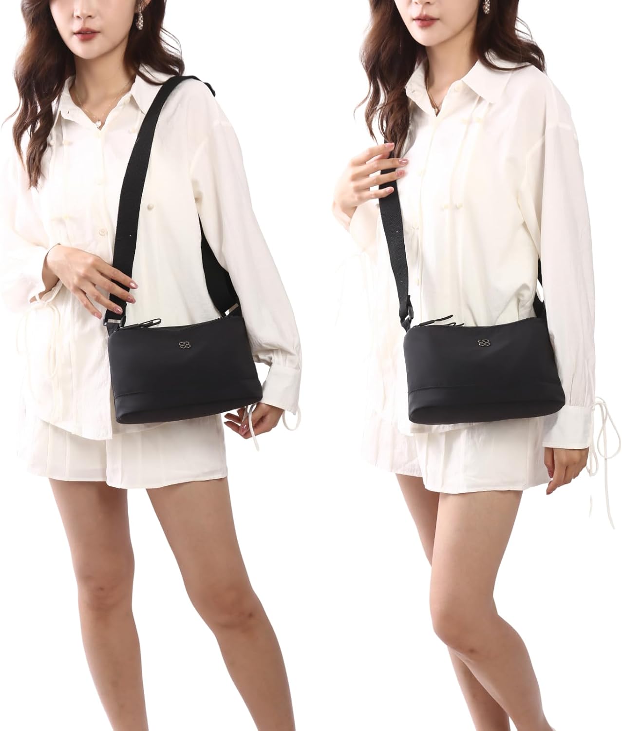 Eslcorri Crossbody Bags for Women, Small Shoulder Bag Nylon Simple Purse with Zipper, Lightweight Casual Mini Purse - Image 9