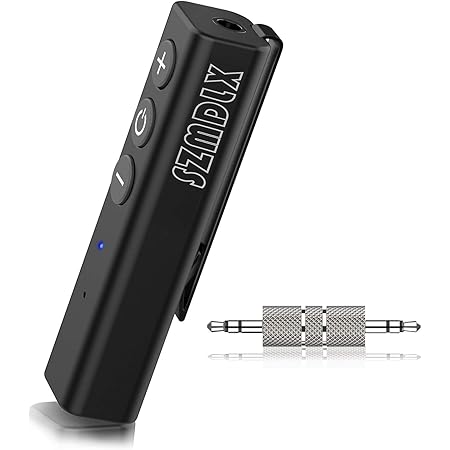 SZMDLX Bluetooth 5.0 Receiver, Portable Clip Wireless Audio Aux Adapter Bluetooth Car Kit (Voice Assistant, A2DP, Built-in Microphone for Home/Car Audio with 3.5mm Stereo Output)