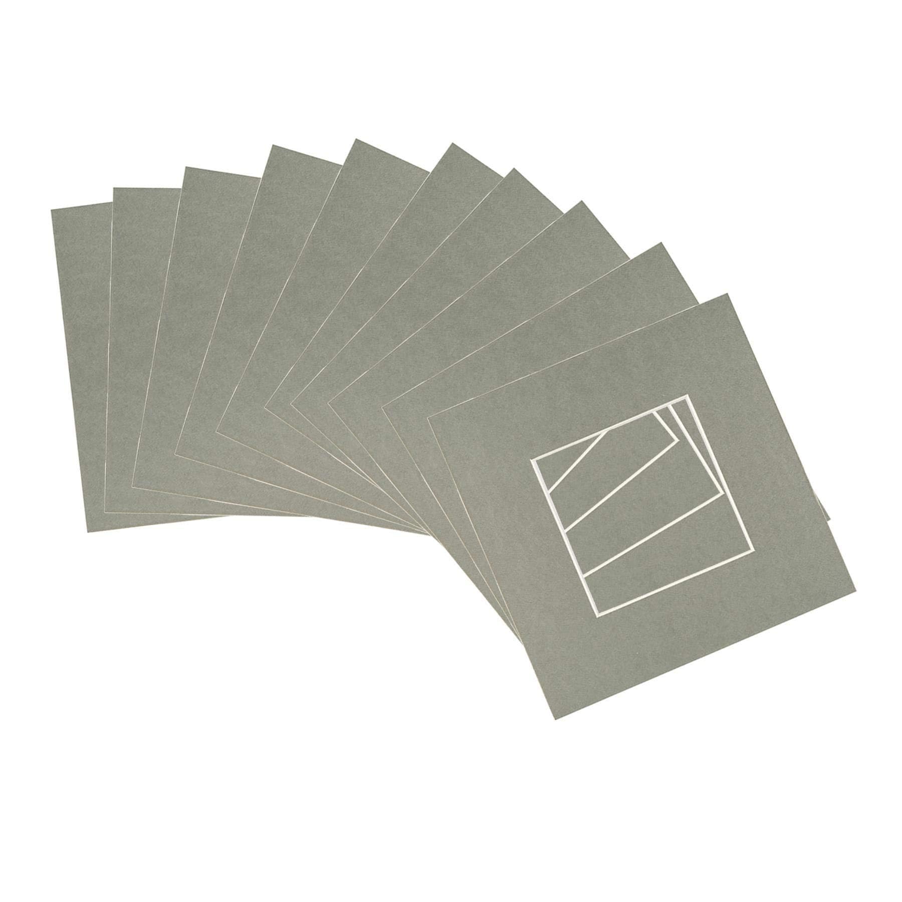 Nicola Spring Grey 10Pc Picture Photo Mounts Set - To Fit Frame X For Image X 4 Size 8