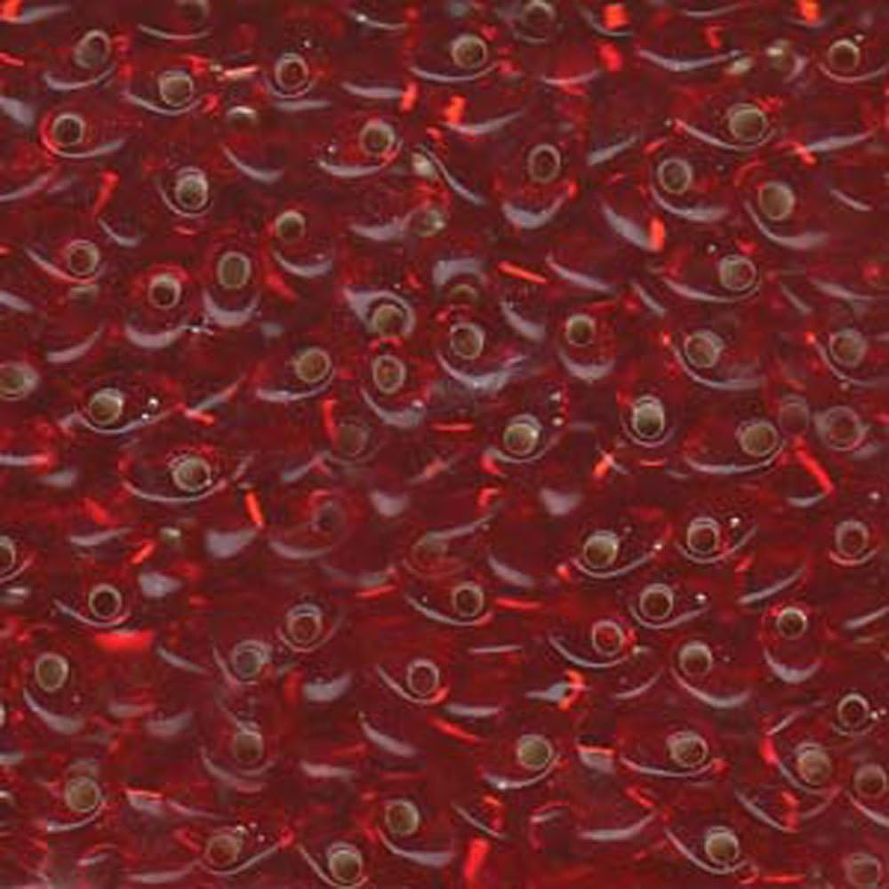 100 Grams Flame Red Silver Lined 4x7mm Miyuki Long Magatama Glass Fringe Beads