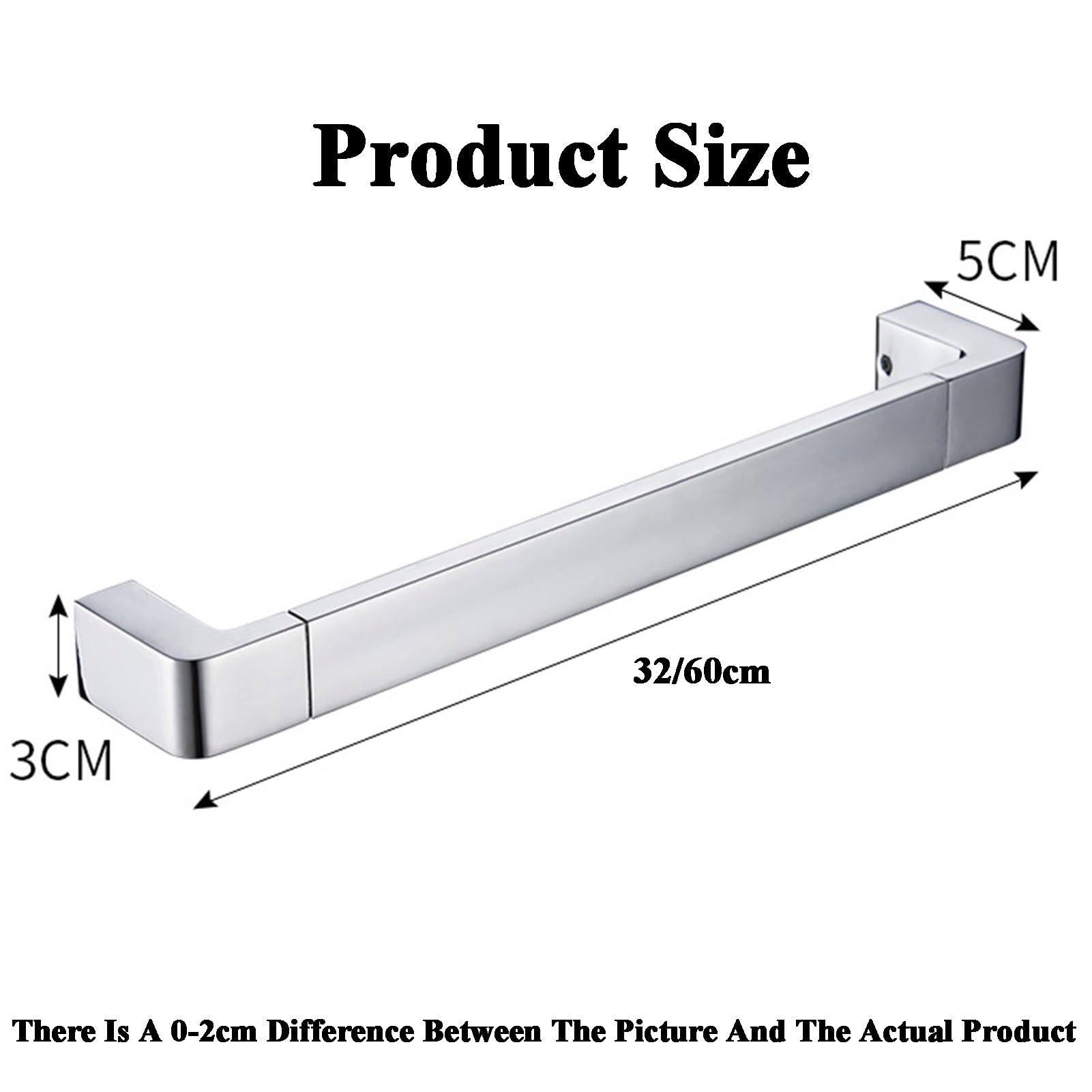 Barra De Seguridad For Ducha Y Baño, Asidero For Inodoro, Capacidad De Carga De 150 Kg, For Personas Mayores Con Discapacidad.(L-60cm)