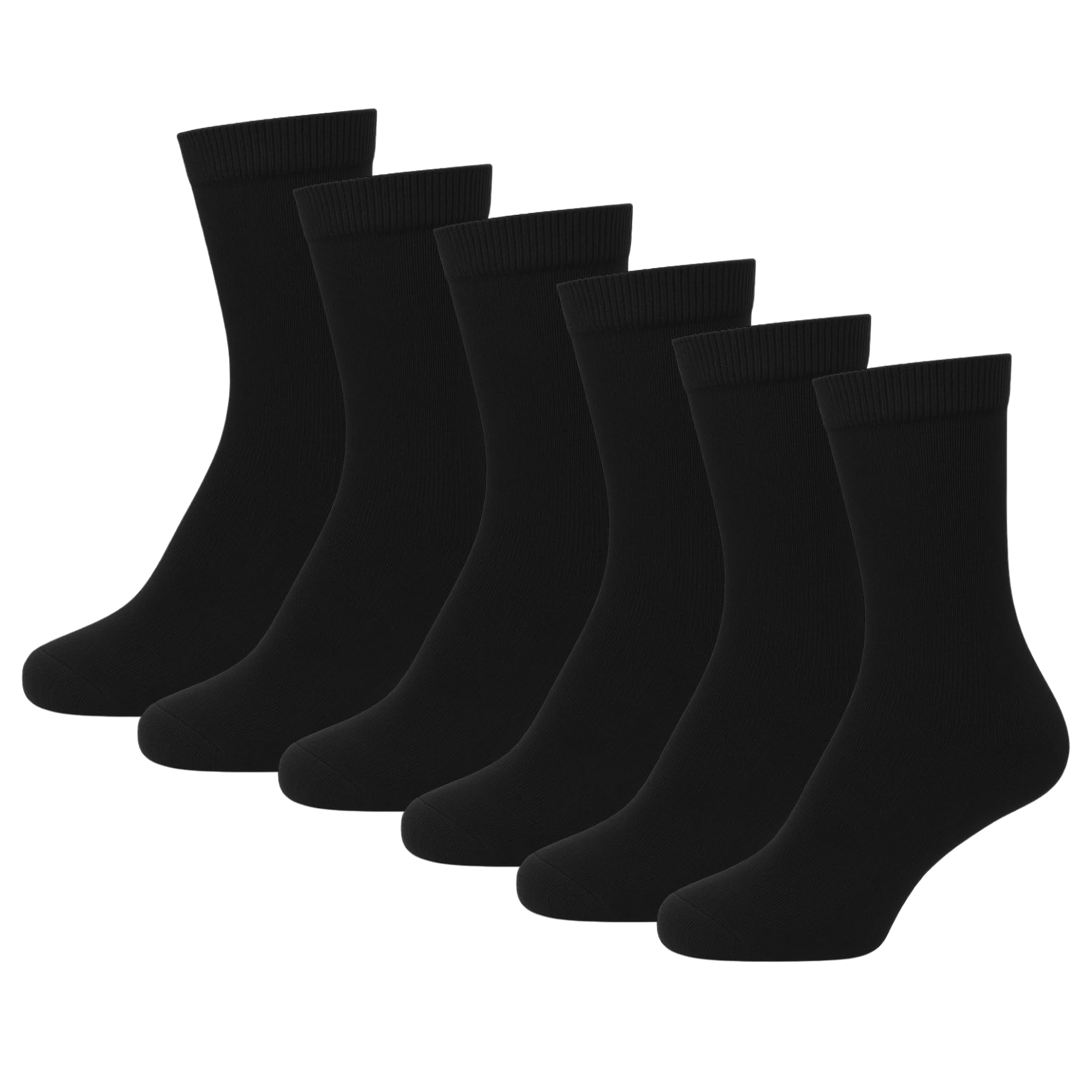 A2z Unisex Black Plain Mens Socks Pack Of 6 - Socks 970 6 Pack 6-11