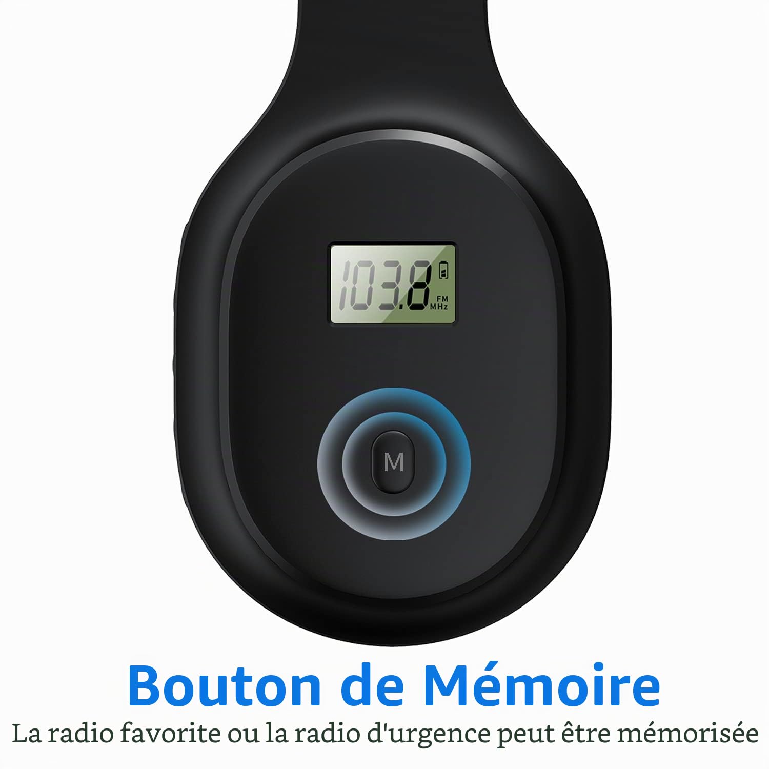 Casque sans fil avec radio FM et Bluetooth 5.0, casque portable rechargeable avec microphone intégré, cache-oreilles léger et confortable pour jogging, tonte, cyclisme, etc