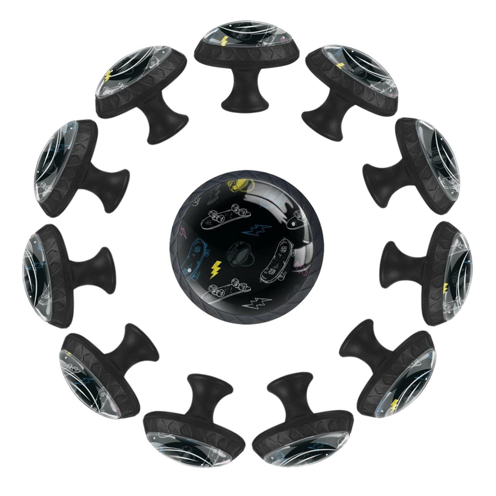 Boutons de tiroir ronds 35 mm poignées de meuble pour commode chambre et crèche lot de 12