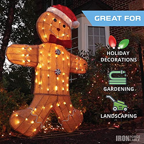 10 Ft All Weather Extension Cord With 3 Electrical Power Outlets - Stays Flexible In Extreme Cold & Hot Temperatures From -58°F To +221°F - 16/3 Sjeow Lighted Outdoor Cable #TOP5