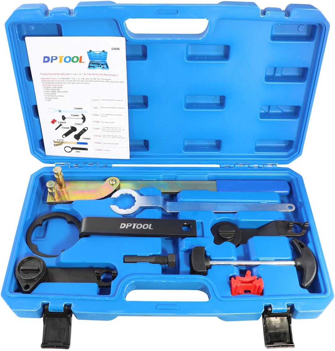 Camshaft and Crankshaft Timing Tool Set Replacement for VAG EA211 1.0L 1.2L 1.4L 1.6L FSI TSI TFSI Petrol Engine Compatible with VW Audi A3 /Golf VII/Jetta/Skoda Octavia/Seat Leon