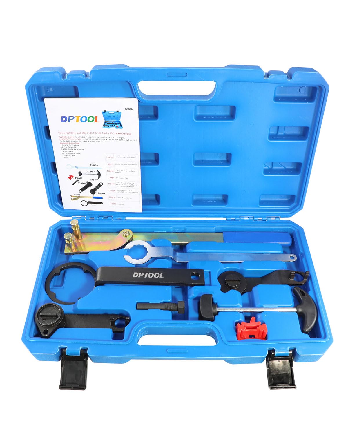 DPTOOL 8-teiliges Nockenwellenwerkzeuge, zahnriemen Werkzeug für VAG EA211 1.0L 1.2L 1.4L 1.6L FSI TSI TFSI, für VW Audi A3/Golf VII/Jetta/Skoda Octavia/Seat Leon