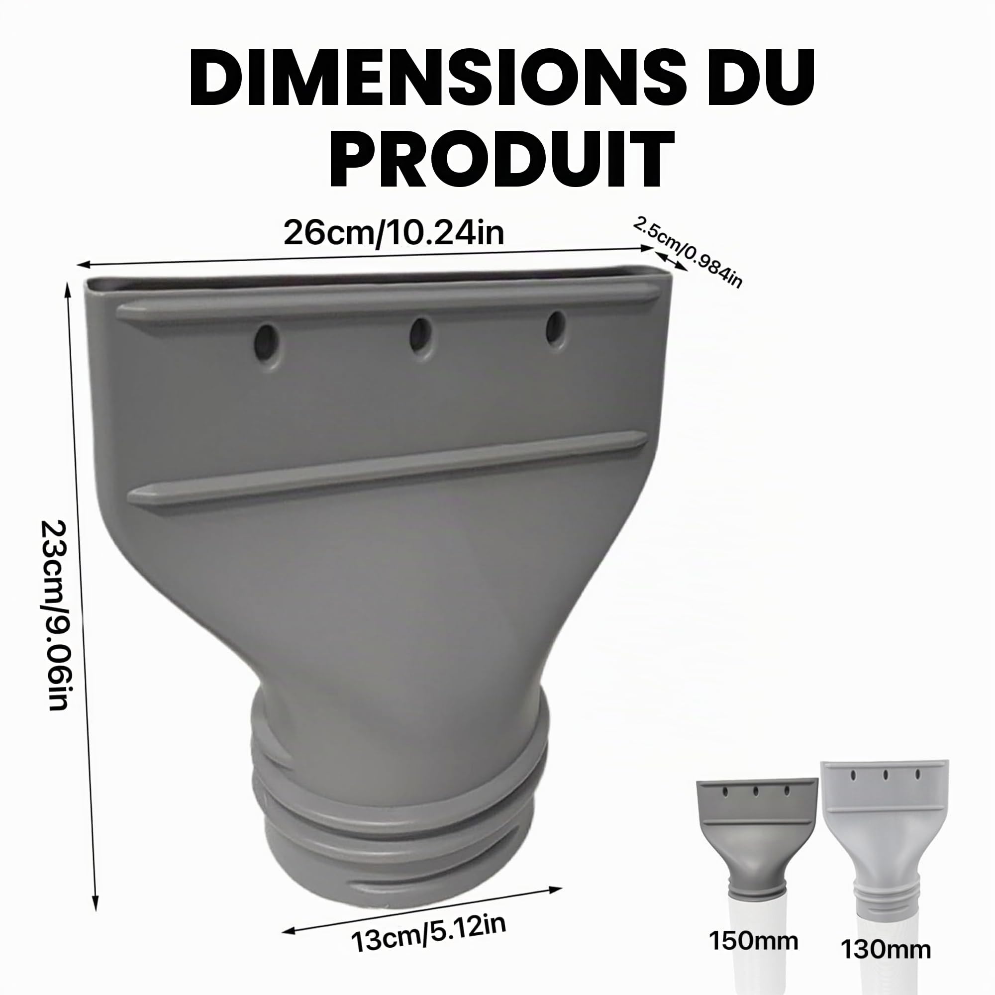 Adaptateur plat pour tuyau d’évacuation de climatiseur fenêtre, 130/150 mm,Adaptateur Plat pour Tuyau Climatiseur Mobile,Raccord pour climatiseur mobile, Extraction,sèche-linge et climatisation auto