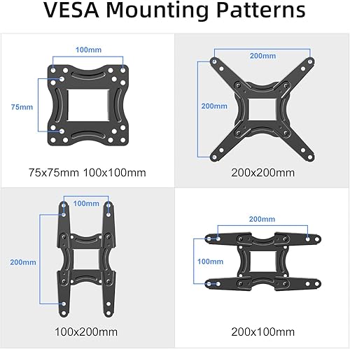 Miniatura 8 de Suptek Soporte de pared para monitor de TV de movimiento completo para la mayoría de televisores y monitores de pantalla plana LED LCD de 13 a 42