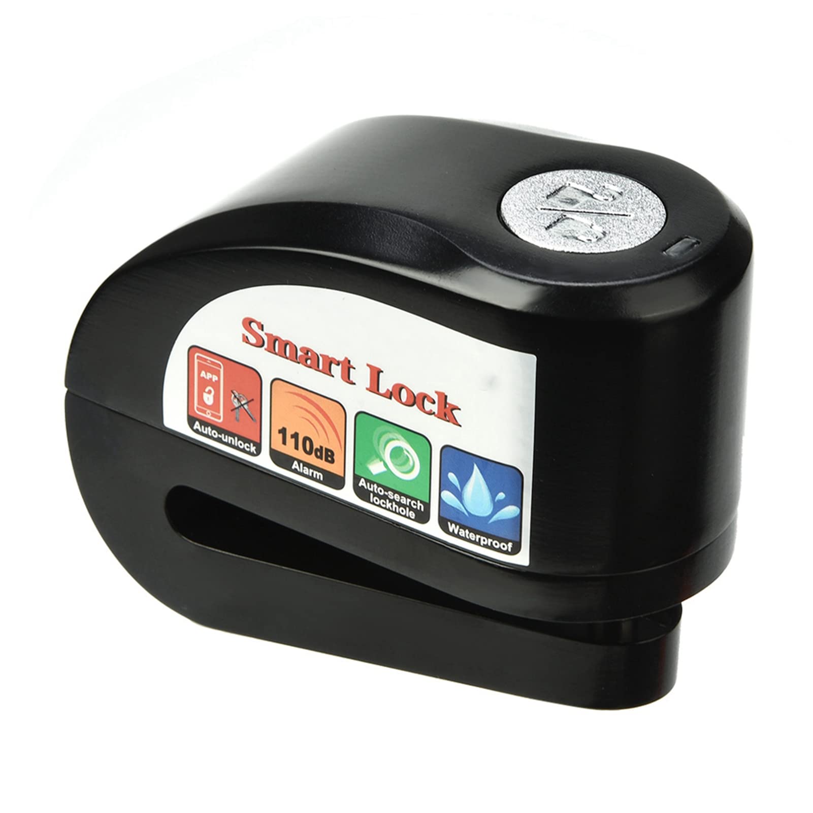 Sonew Blocco freno a disco, blocco disco allarme bici moto, APP bluetooth intelligente chiusura auto-furto keyless, impermeabile 110dB suono allarme controllo telefono cellulare (Lock)