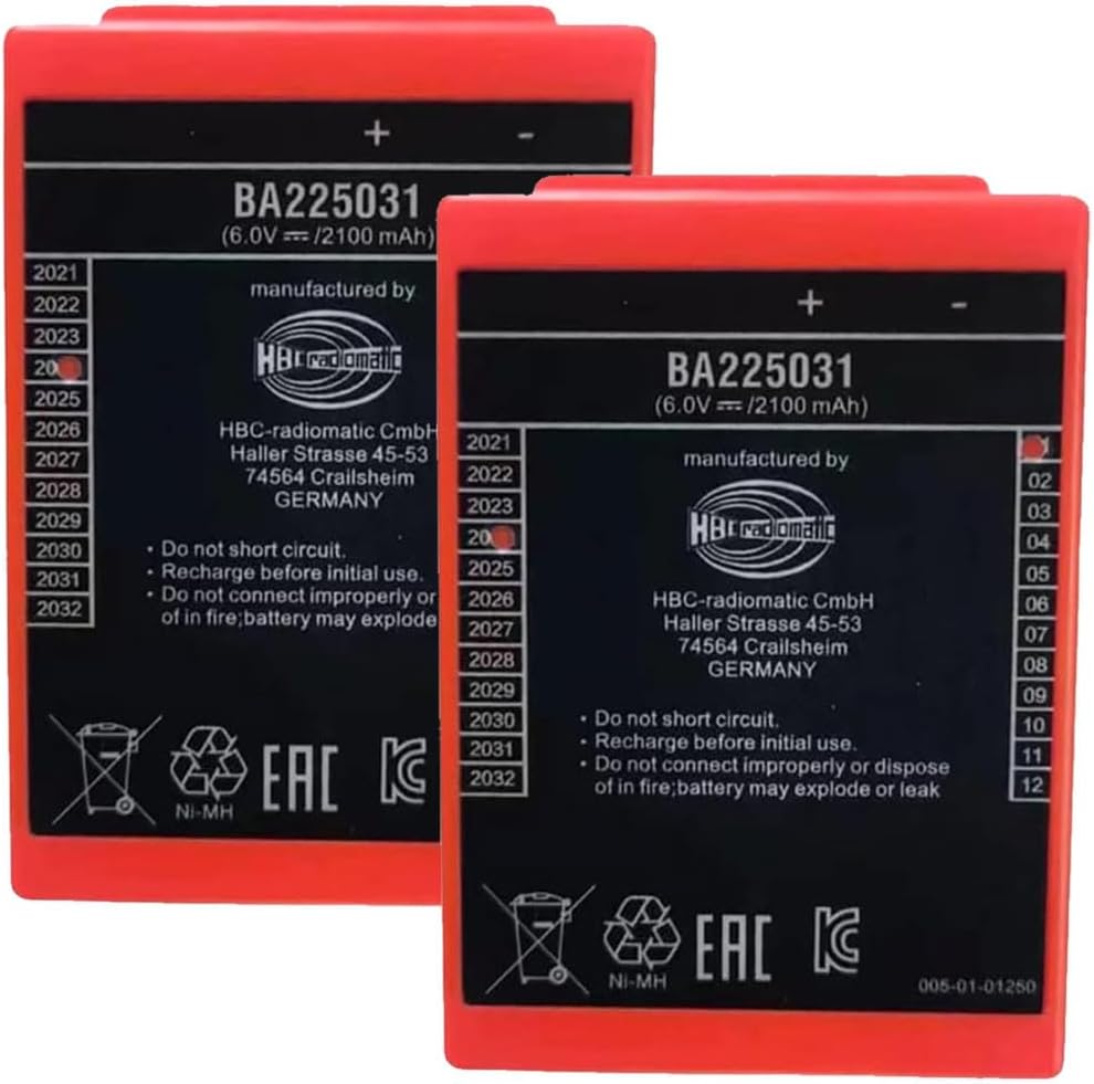 (2-Pack) BA225031 2100mAh 6V Battery for HBC Wireless Romote Control Battery Rechargeable