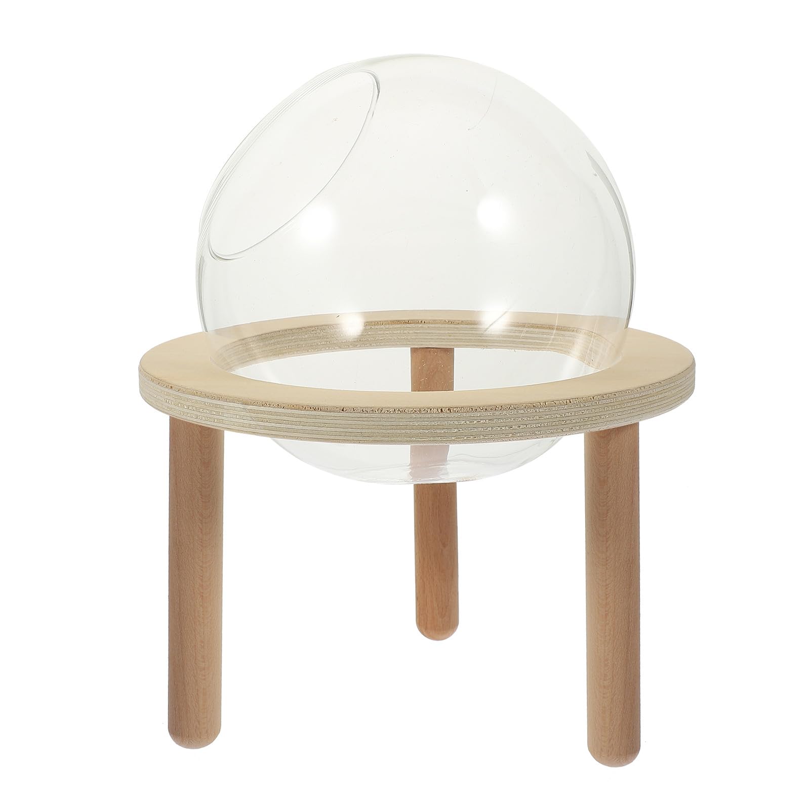 Veemoon Praktisches Kleines Sandbad für Hamster aus Glas und Holz mit Stabilem Design und Modischem Kreativem Stil für Haushalt und Hamsterbadezimmer