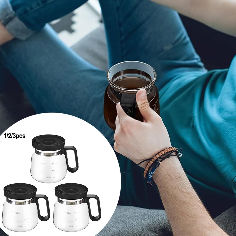 Taza de café de vidrio de 16 onzas con tapa de viaje y popote, taza de café resistente al calor para bebidas calientes y heladas, vaso de gran capacidad de 4.3 x 4 pulgadas para oficina