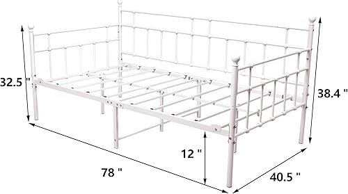 Miniatura 2 de HOMERECOMMEND - Marco metálico para sofá cama con base de plataforma en láminas de acero, base de repuesto para sofá cama infantil en sala y
