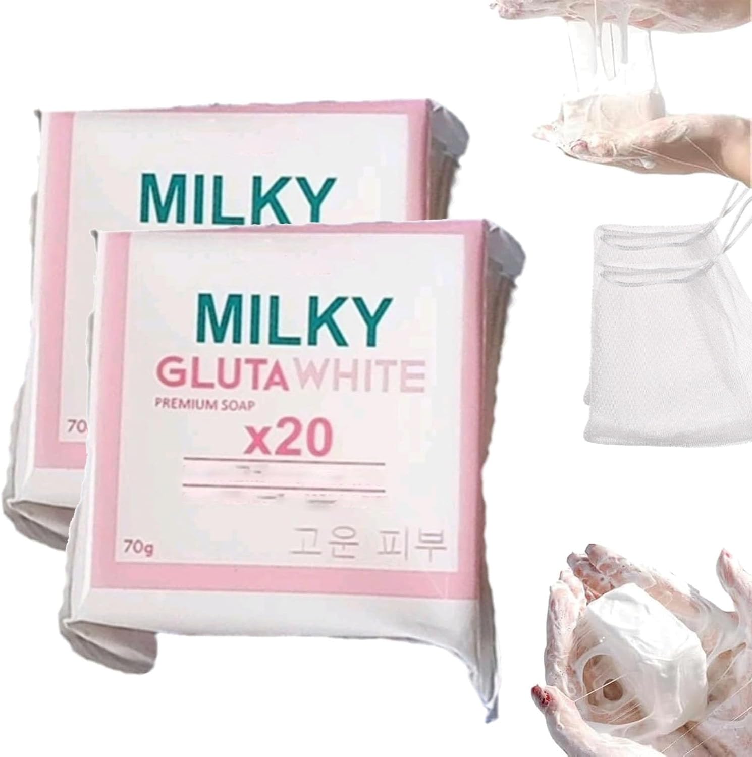 Milky Gluta White Soap 20x, Milky Gluta White Soap, 𝐆𝐥𝐮𝐭𝐚 Milk 𝐒𝐨𝐚𝐩, Glutamilk 𝐖𝐡𝐢𝐭𝐞𝐧𝐢𝐧𝐠 Soaps, Milkygluta 𝐒𝐨𝐚𝐩 Bar Premium, Deep Cleanse (2pcs)