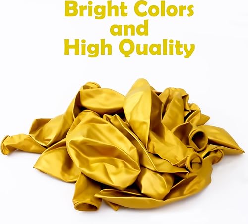 Miniatura 5 de RUBFAC 20 globos de fiesta dorados metálicos, globos de látex dorado cromado de 18 pulgadas para boda, compromiso, baby shower, graduación,