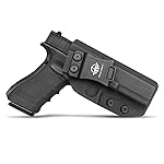 POLE.CRAFT Dermatoglyph Kydex IWB Holster for Glock 17 (Gen 1-5) / Glock 22 Glock 31 (Gen 3-4) - Inside Waistband Concealed Carry Holster - G17 G22 G31 Guns Accessories (Black, Right)