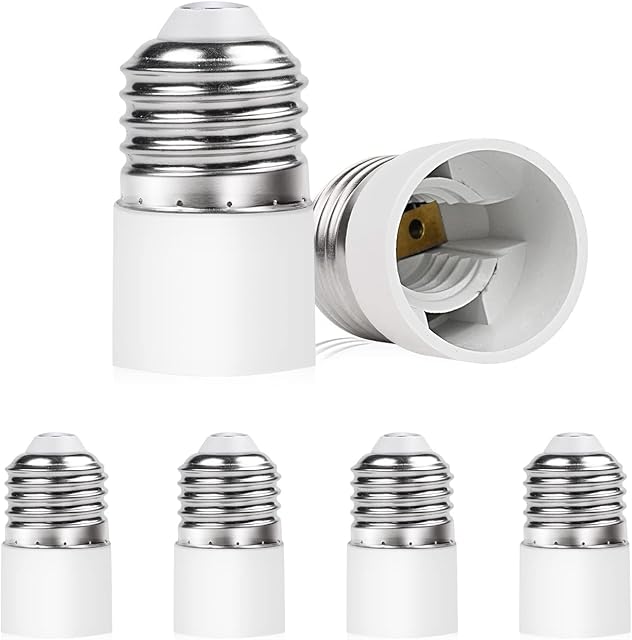 Bonlux E27 to E14 Socket Adapter White Screw in Light Fitting Converter ES to SES Light Bulb Adaptor Lamp Converter 250V Converts for LED Bulbs Halogen Lamps CFL Lamps Pack of 6