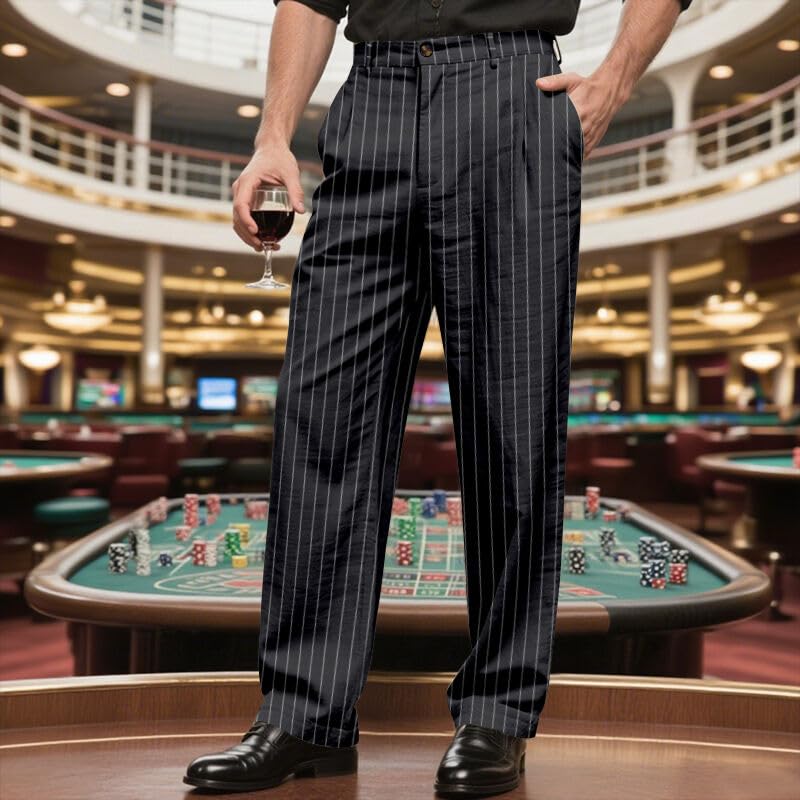 Mens Linen Pants Lightweight Casual Pants Straight-Legs Loose Fit Summer Beach Yoga Trousers with Pockets4