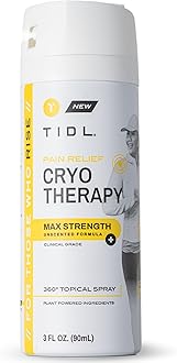 TIDL Cryotherapy Pain Relief Spray, 3 Oz, Max Strength for Fast-Acting Muscle, Joint & Neck Pain Relief, Plant-Based Menthol & Camphor Pain Reliever, Quick Drying Formula