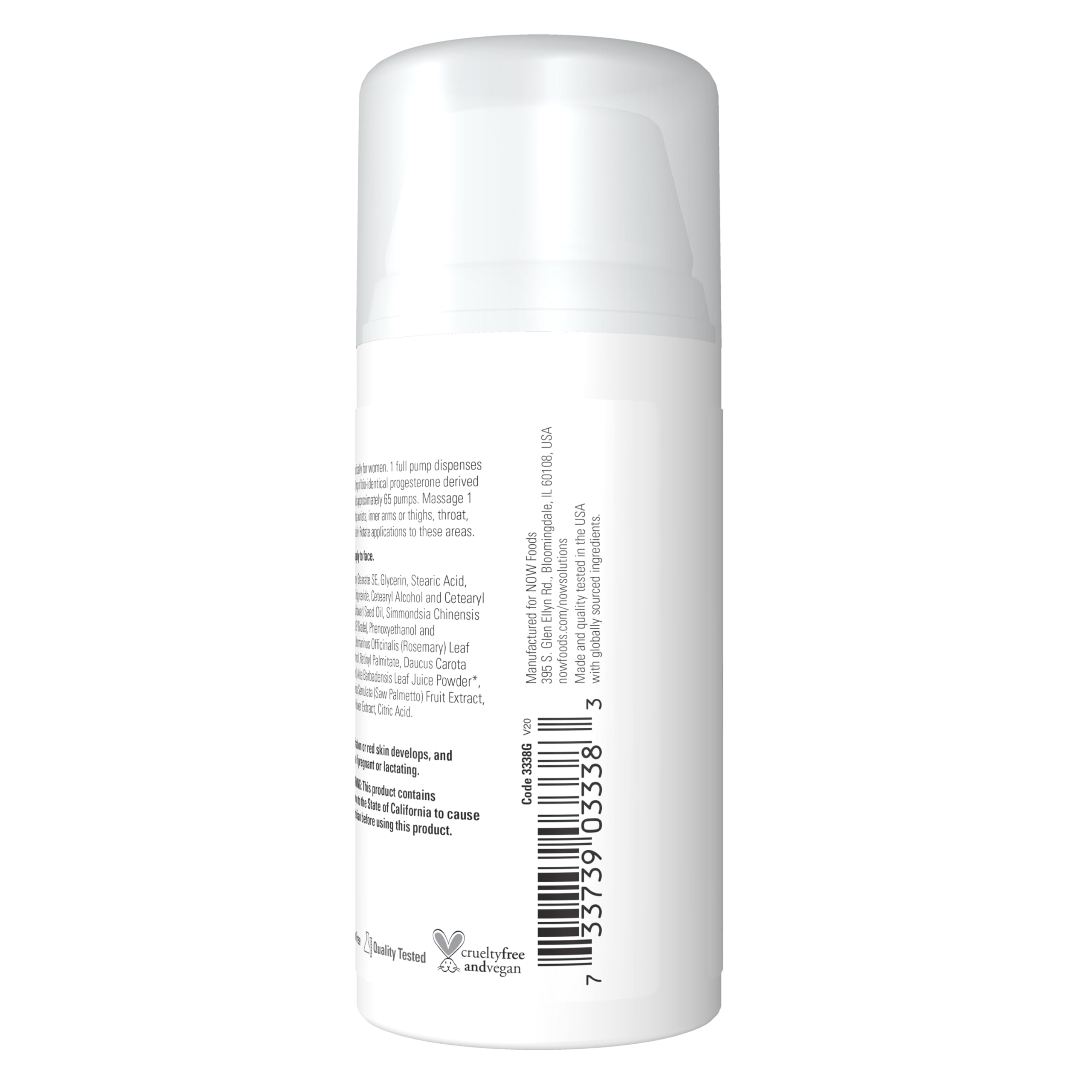 NOW Foods Solutions Natural Progesterone Cream Scent Free - 3 oz — Amazon image 3