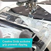 Vista 2 de Creative Grids Herramienta de acolchado a máquina – Sid – CGRQTA9 – Fabricado en Estados Unidos, regla de plantilla acrílica antideslizante