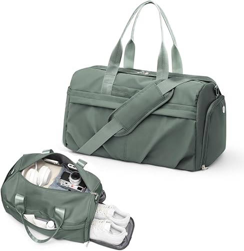 Bolsa de gimnasio para mujeres y hombres con compartimento para zapatos, bolsa de lona deportiva, impermeable, para viajes, fin de semana, para