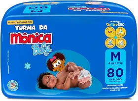 Fralda Turma da Monica Baby Giga M 80 Unidades