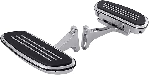 Miniatura 8 de XFMT - Juego de estriberas de pasajero con soportes cromados, compatible con modelos Touring Road King Street Glide, 1993-2020, Tableros de piso