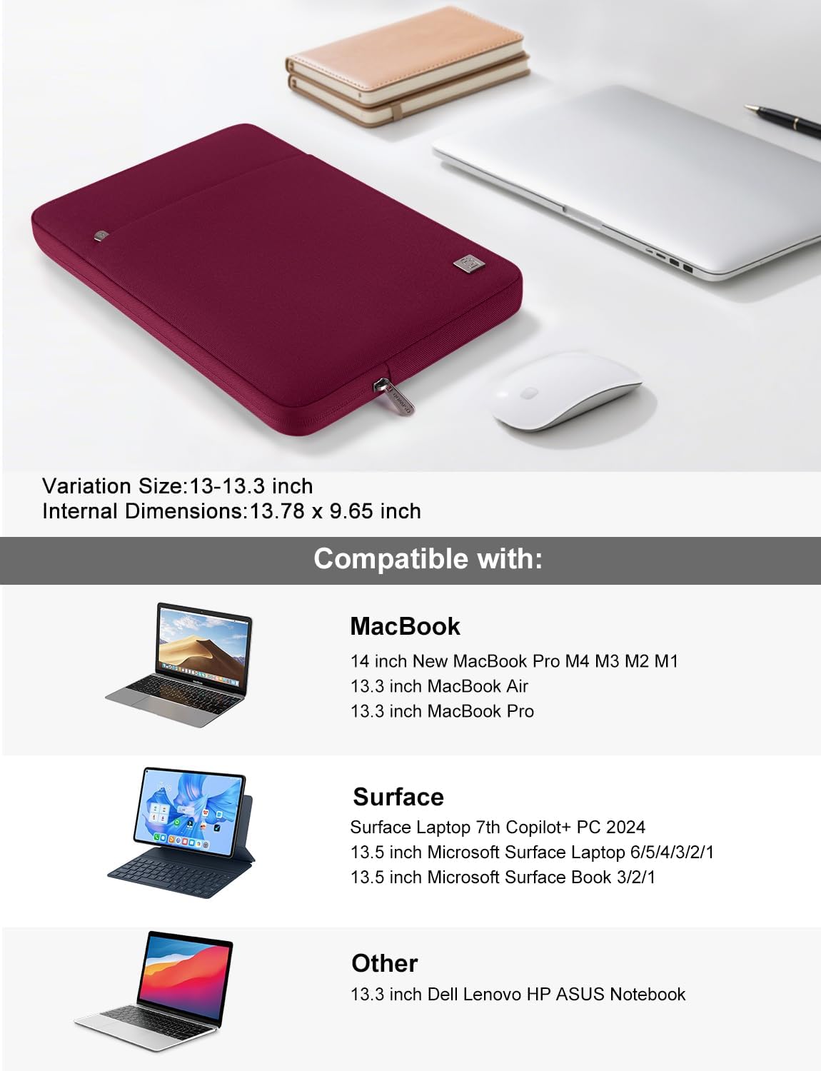 DOMISO Water-Resistant Laptop Sleeve Case for 14 inch MacBook Pro M5/Max image 2