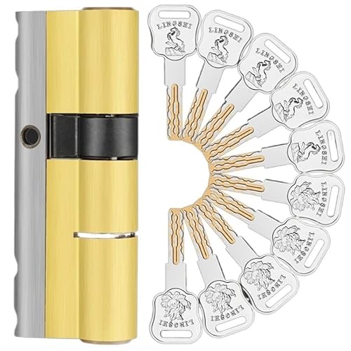 ドアロックシリンダー 10 キーロック交換 C グレード玄関ドアノブシリンダー Defiant ダブルシリンダーロック(90mm)