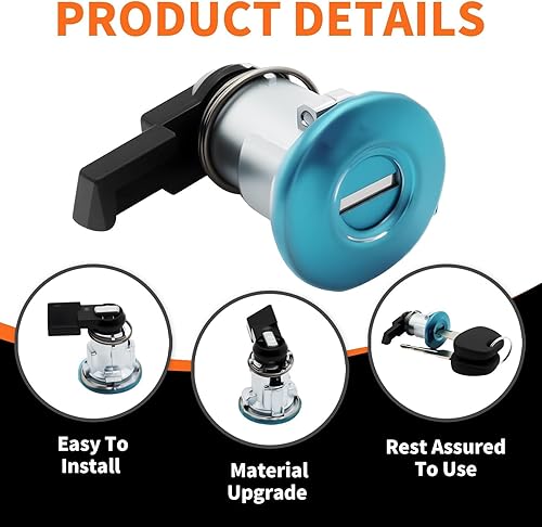 Miniatura 5 de Cilindro de cerradura de puerta de combustible y llaves compatibles con Tacoma Tundra 1995-2004 69058-35140 69058-26030 69058-34020 Cerradura de