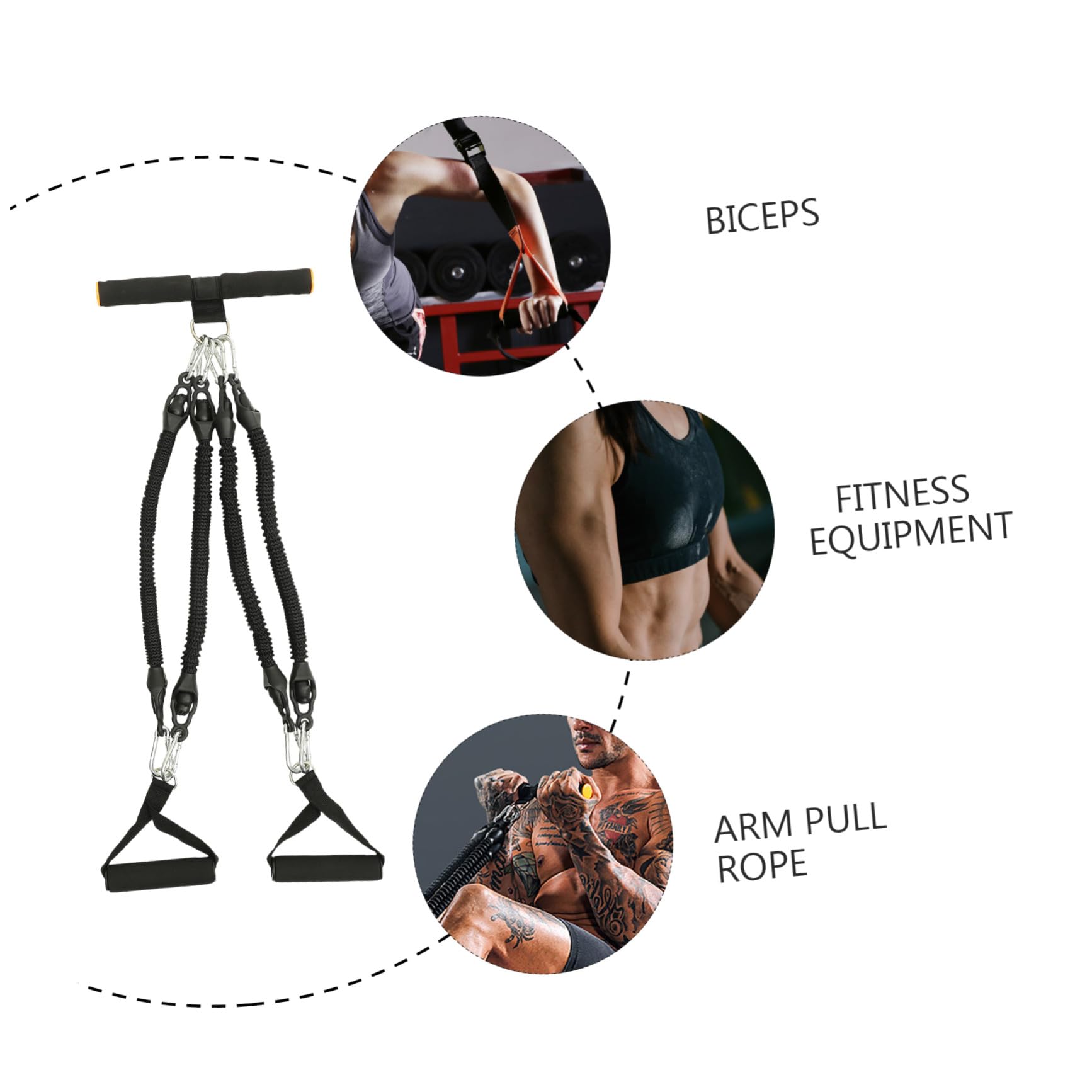 Alipis Banda Elástica de Resistencia para Entrenamiento de Tríceps y Hombros Material Pte y Espuma para Equipos de Fitness en Casa