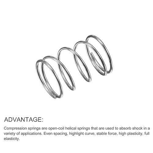 Miniatura 115 de METALLIXITY Resortes de compresión (0.031 x 0.315 in de diámetro exterior, 1.969 in de longitud libre) 20 unidades, resorte de extensión de acero