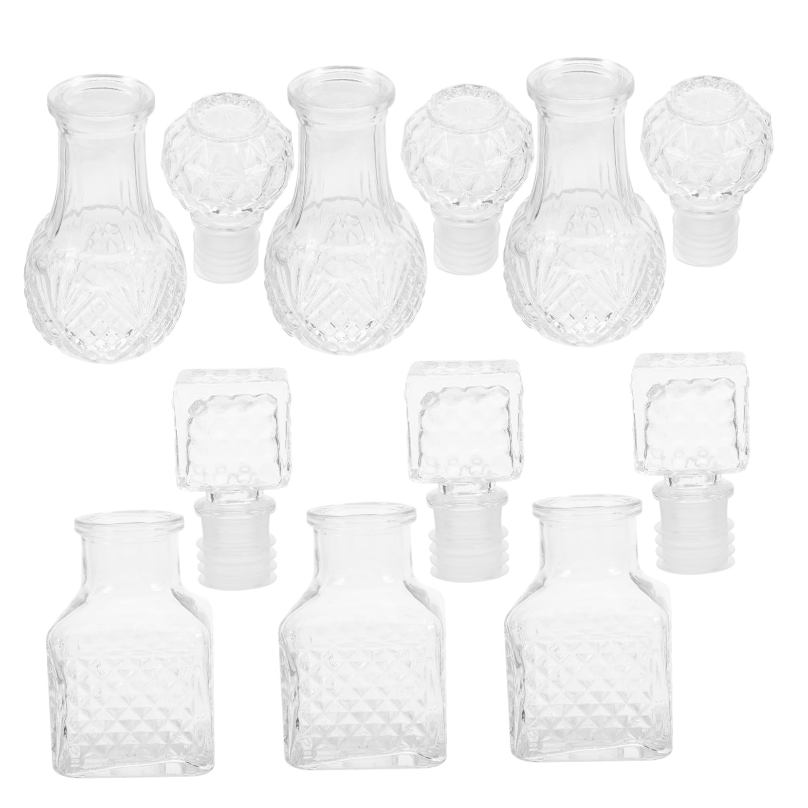 Bouteilles de vin design élégant en verre lot de 6 flacons de dégustation raffinés