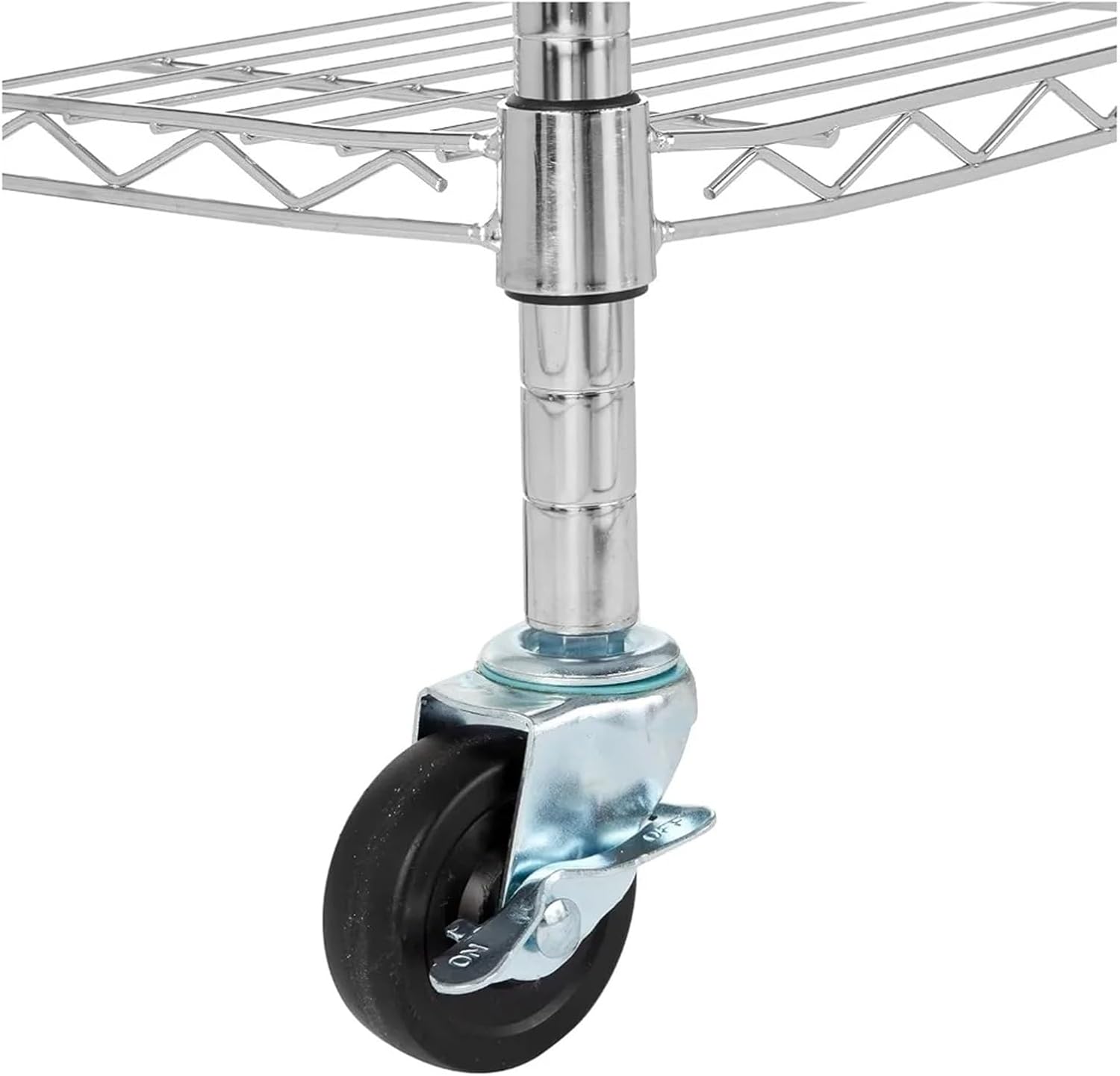 Storage Trolley 4-Shelf Adjustable Kitchen Island & Trolley, 3'' Wheel Casters, Metal Organizer Wire Rack, Chrome Shelving Organizer