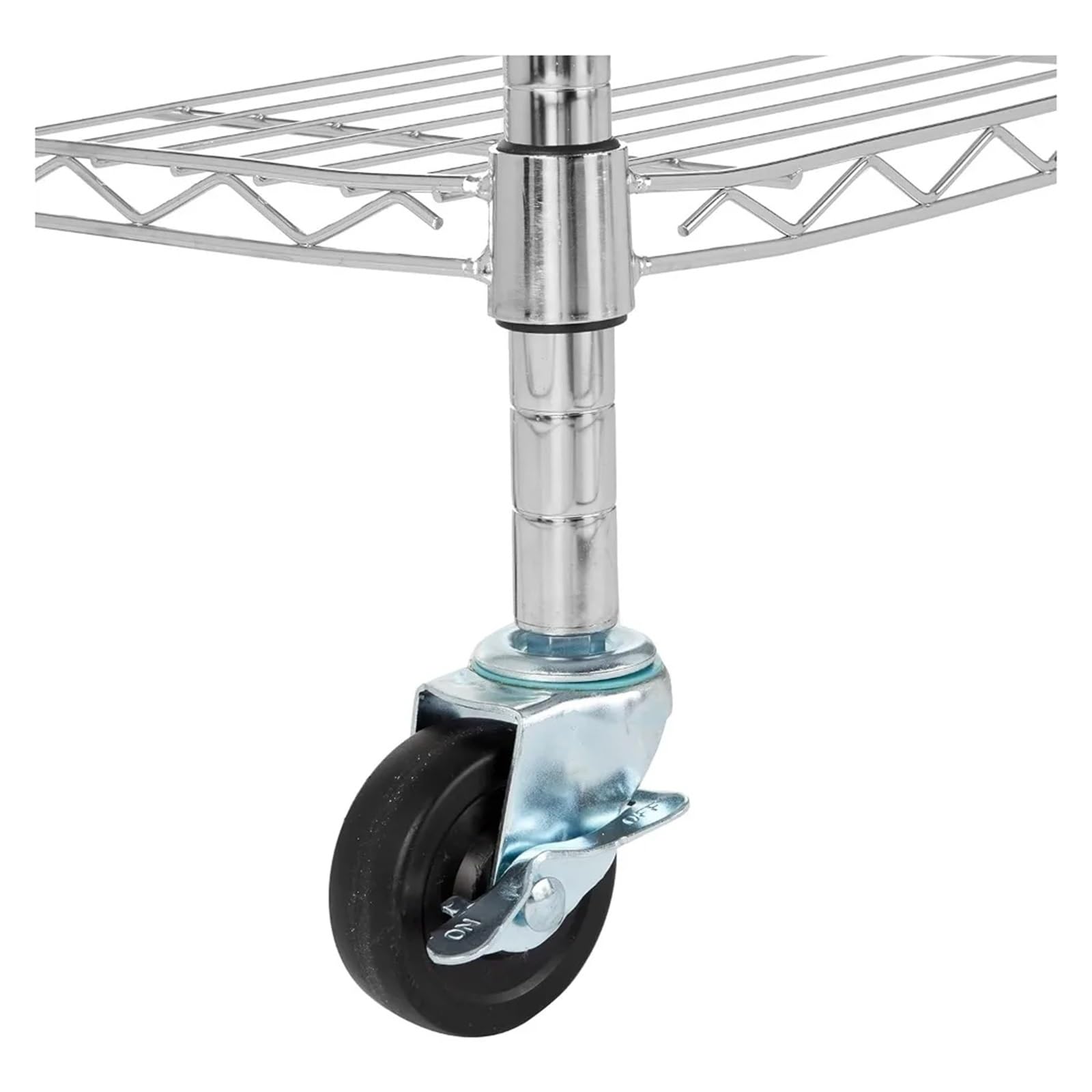 Chariot de Rangement Isla de Cocina Ajustable con 4 estantes y Carrito, Ruedas de 3'', Estante de Alambre Organizador de Metal, Cromado Chariot de Rangement