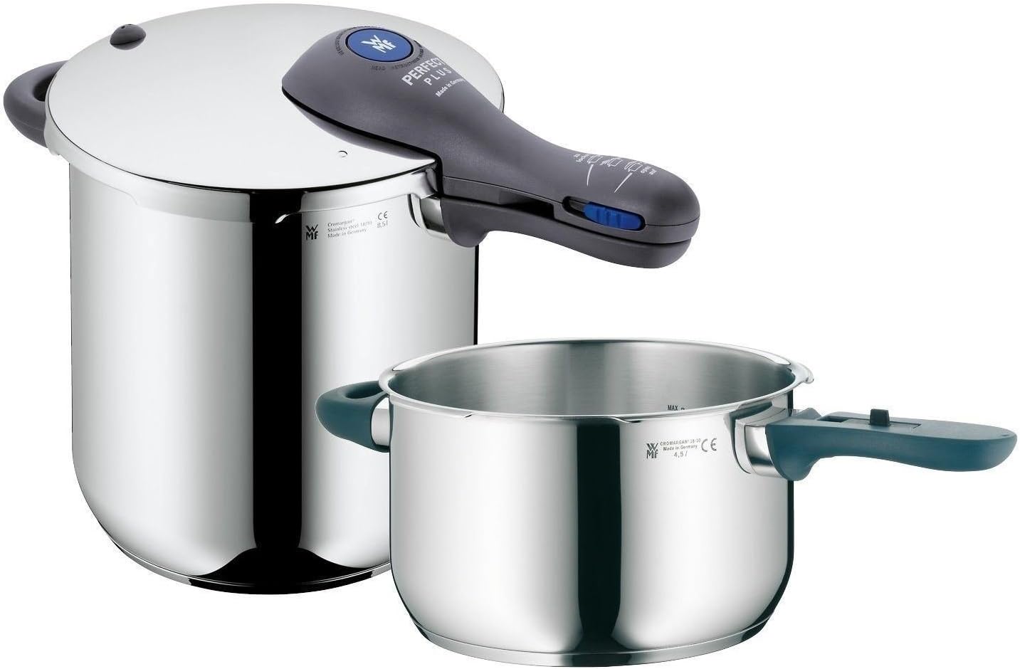 WMF Perfect Plus 3-pc Pressure Cooker Set 18/10 Stainless Steel 8.5 Qt + 4.5 Qt