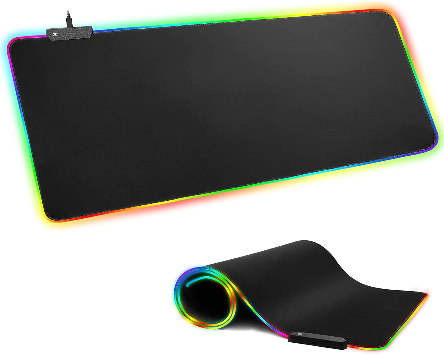 BZseed RGB Gaming Mouse Pad Extended Large LED Mouse Pad Anti-Slip Base Computer Keyboard Mouse Mat for Gaming Computer/Laptops/Office Desk (31.5 x 11.8 x 0.16 in, Black)