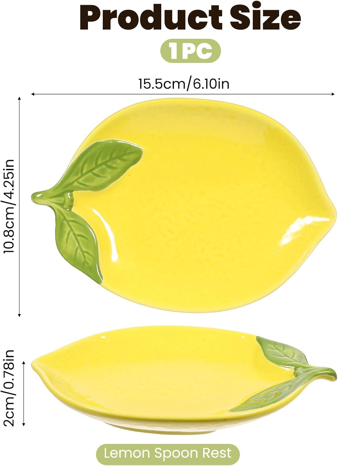 Cooking Spoons Holder Ceramic Spoon Rest Lemon Spoon Rest Utensil Holder Counter Farmhouse Kitchen Decor Lemon Accessories for Kitchen Counter Stove Top Valentine's Day