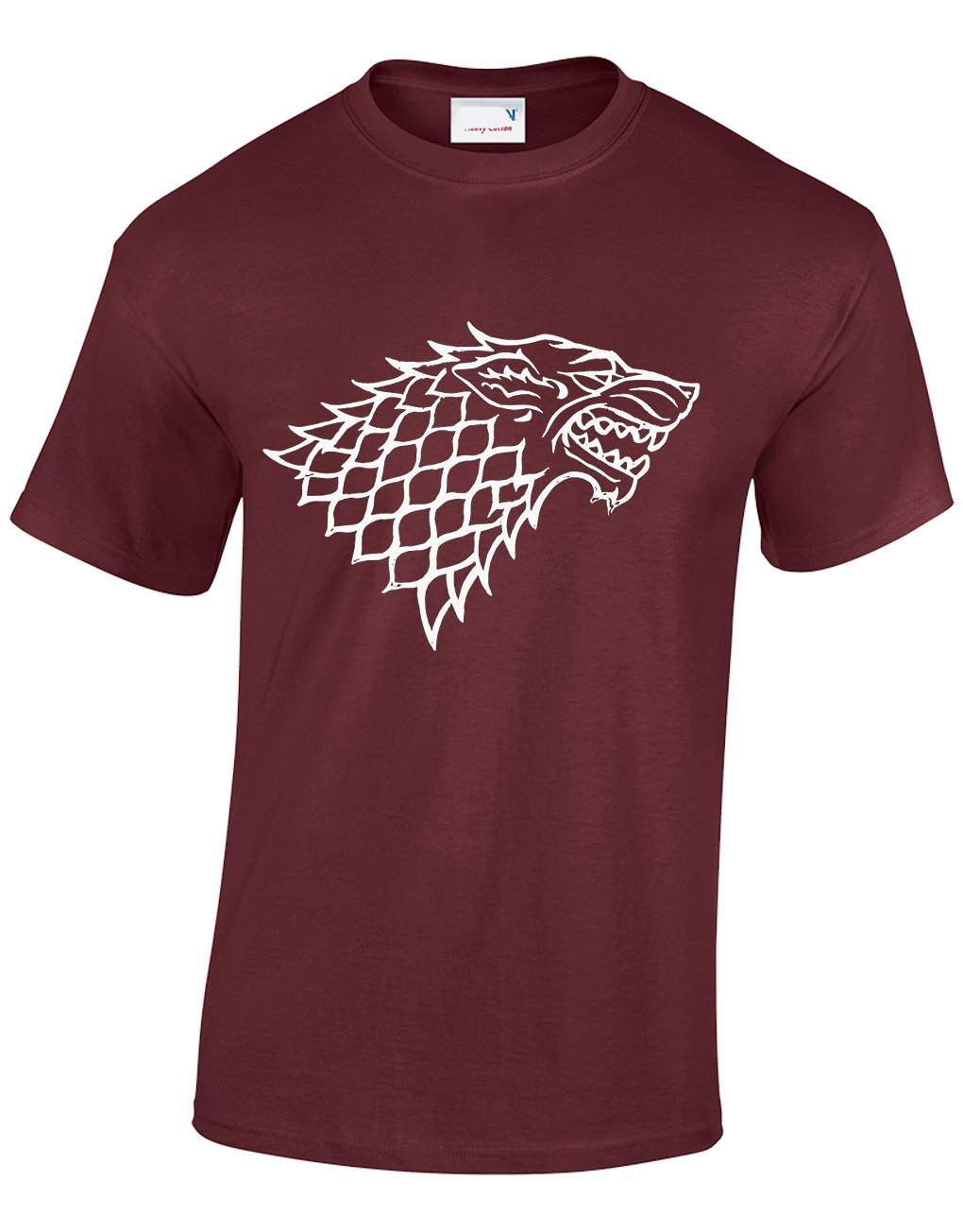 Crown Designs Men's Maroon Direwolf House Of Stark Sigil Fantasy Tv Show Inspired For & Teenagers T-Shirts Tops - /Large