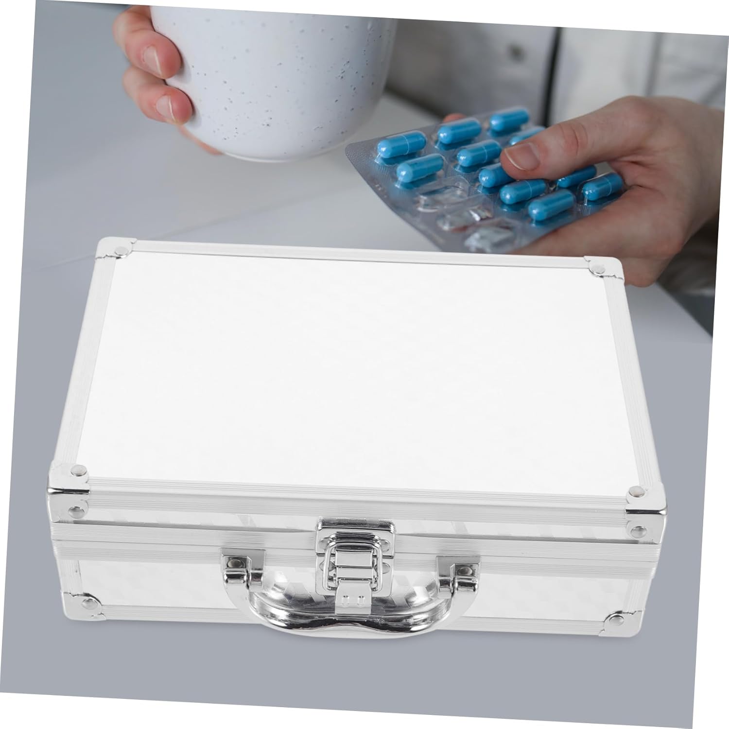 IMIKEYA Aluminum Alloy Multi-purpose Storage Box Combination Lock for Medicine Tools and Travel Essentials Portable Capacity Case